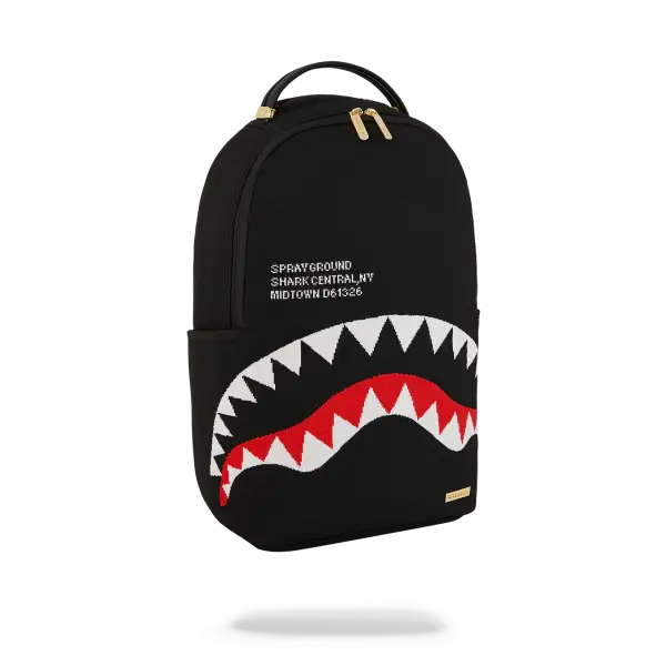 Sprayground Shark Central Knit Black BackPack - BAGS