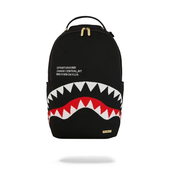 Sprayground Shark Central Knit Black BackPack - BAGS