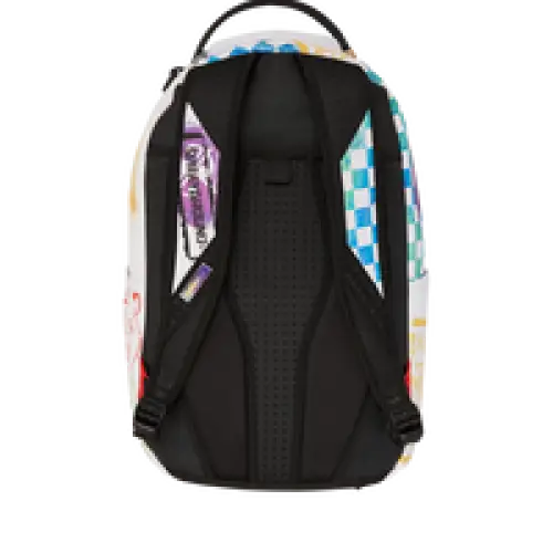 SPRAYGROUND SHARK CENTRAL STENCILS WHITE DLXSV BACKPACK - BAGS