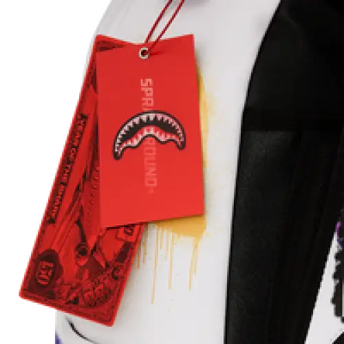 SPRAYGROUND SHARK CENTRAL STENCILS WHITE DLXSV BACKPACK - BAGS
