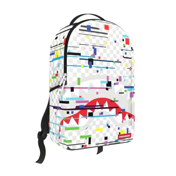 Sprayground unisex glitch white check dlxsv backpack - BAGS