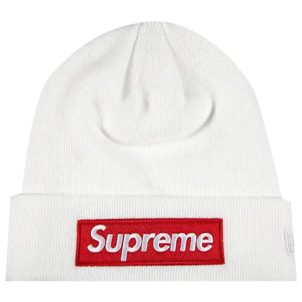 Supreme x new era box logo beanie - OSFA / WHITE - HATS