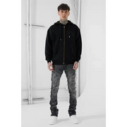 Syip icon pearl studded zip up hoodie - HOODIE