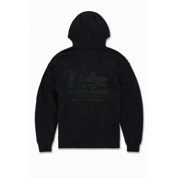 Syip icon pearl studded zip up hoodie - HOODIE