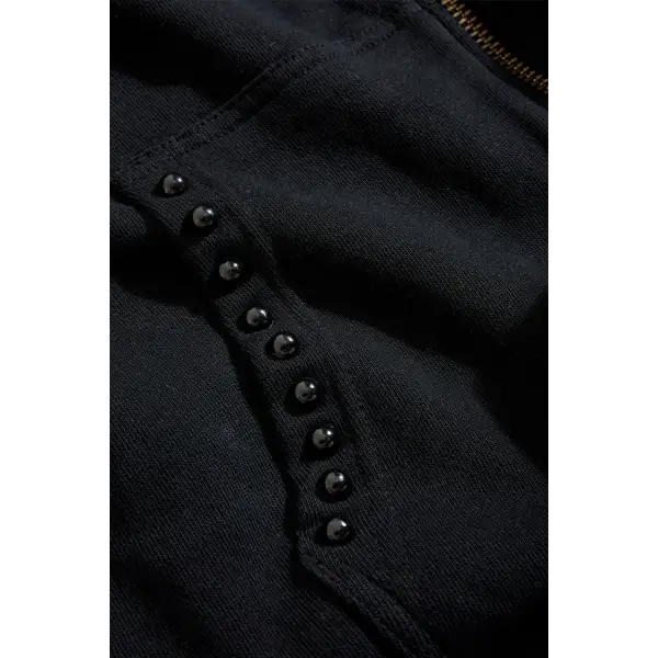 Syip icon pearl studded zip up hoodie - HOODIE