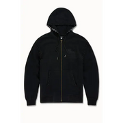 Syip icon pearl studded zip up hoodie - SMALL / BLACK - HOODIE