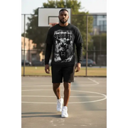 Syip printed layered longsleeve t-shirt - SMALL / BLACK - T-SHIRT