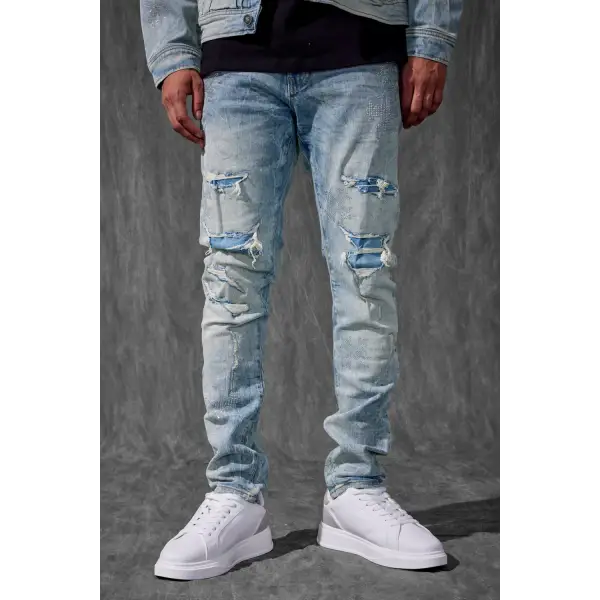 SYIP sean fit rhinestone denim - 30W/32L / LT.BLUE - DENIM