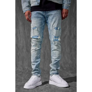 SYIP sean fit rhinestone denim - 30W/32L / LT.BLUE - DENIM