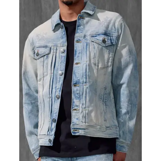 SYIP sean fit rhinestone denim - DENIM