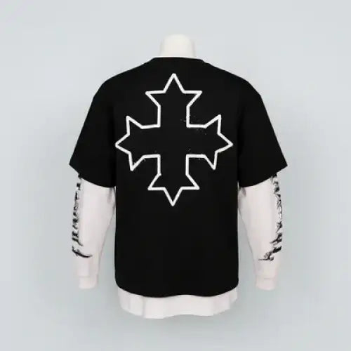 Syip stellar cross layered long sleeve t-shirt - T-SHIRT