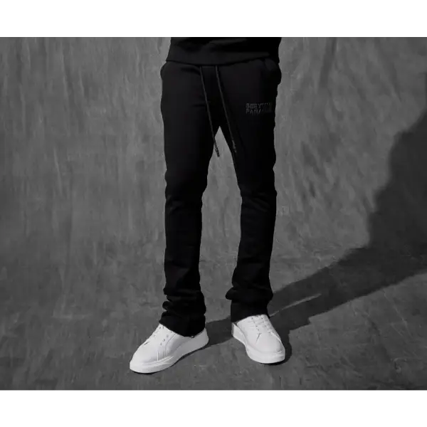 SYIP tonal stacked jogger - SMALL / BLACK - JOGGERS