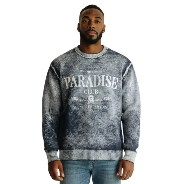 Syip welcome to paradise crewneck sweater - SMALL / BLUE/GREY - CREWNECK