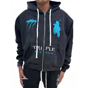 Triple 7 moto zip up hoodie - HOODIE
