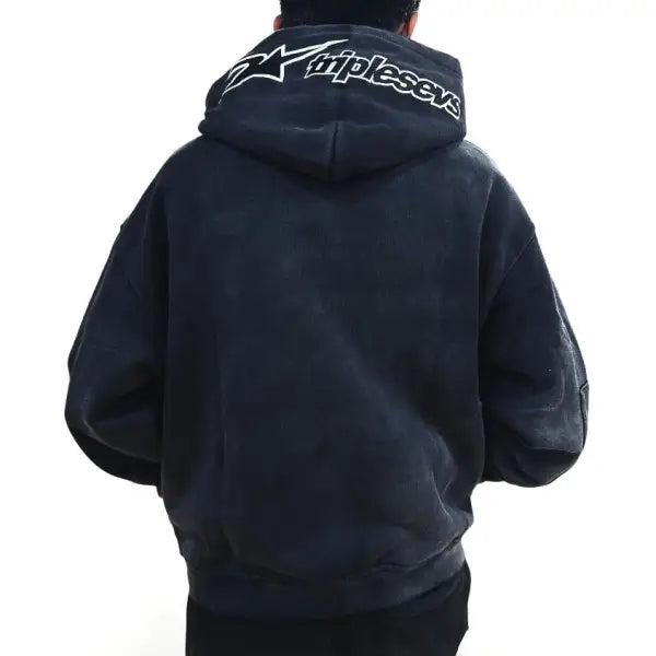 Triple 7 moto zip up hoodie - HOODIE