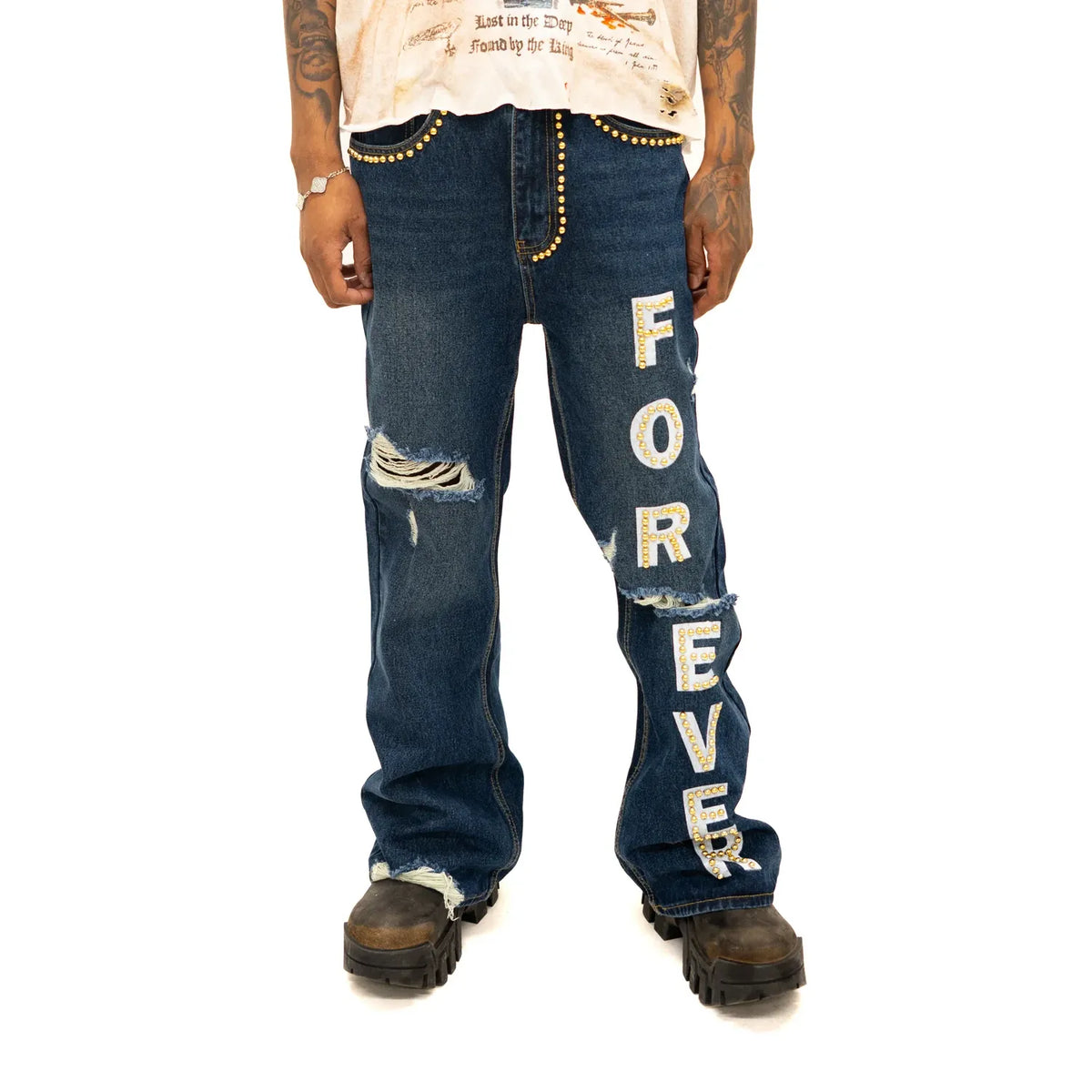 Forever hungry flared denim - DENIM - Cityswagusa.com