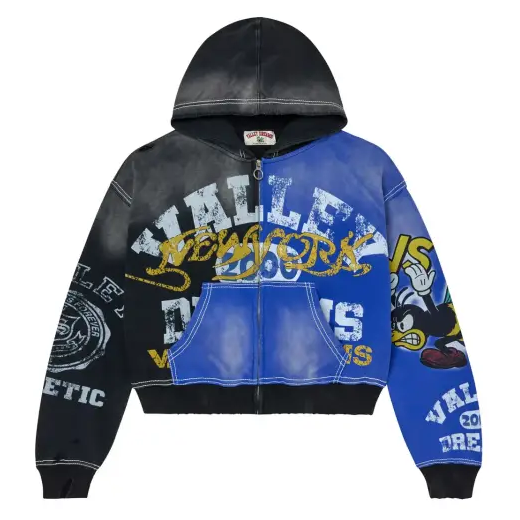 Vale forever bipolar big zip up hoodie - SMALL / BLACK - HOODIE