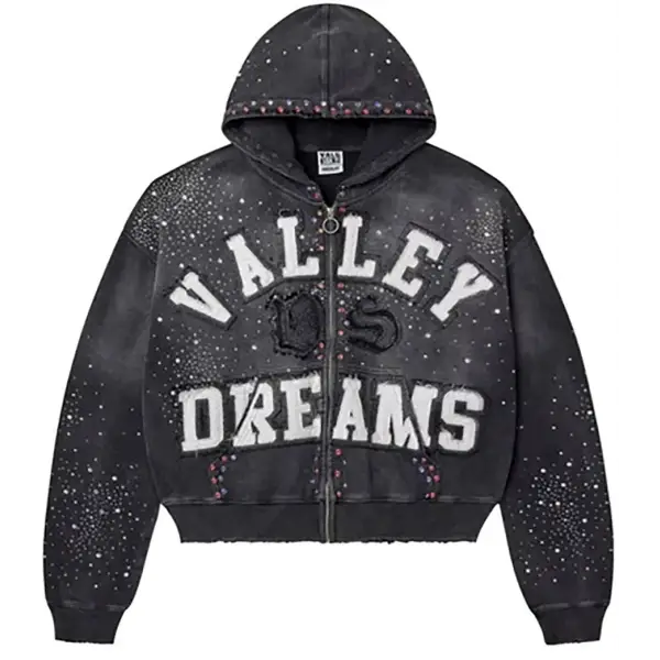 Vale forever classico rhinestone hoodie - SMALL / BLACK - HOODIE