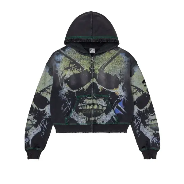 Vale forever gravedigger zip up - LARGE / BLACK - HOODIE