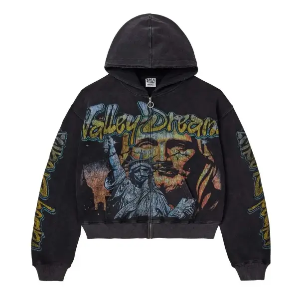 Vale forever lady liberty zip up hoodie - SMALL / BLACK - HOODIE