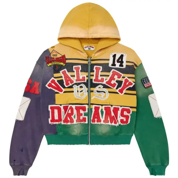 Vale forever mardi gras collage zip up hoodie - MEDIUM / ASSORTED - HOODIE
