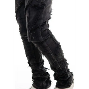 Vicious all over embellish stacked denim - DENIM