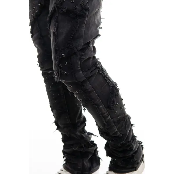 Vicious all over embellish stacked denim - DENIM