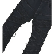 Vicious coated side rhinestone stacked denim - DENIM