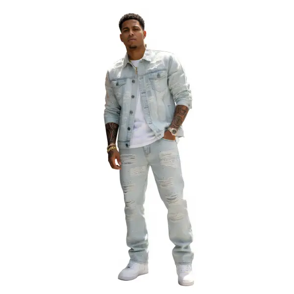 Vicious premium pearl rhinestone denim jacket - JACKET