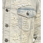 Vicious premium pearl rhinestone denim jacket - JACKET