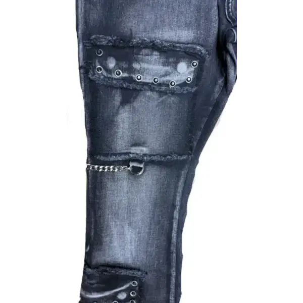 Vicious stack stone chain denim - DENIM