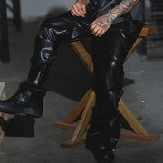 Vie riche color block leather stacked sweat pant - SWEAT PANT