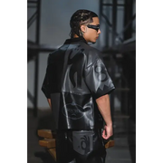 Vie riche color block leather stacked sweat pant - SWEAT PANT