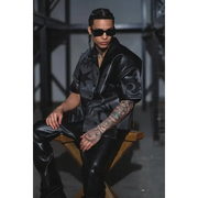 Vie riche color block leather stacked sweat pant - SWEAT PANT