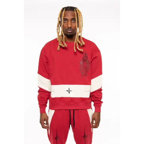 Vie Riche holy death crewneck/stacked pant sweat set - SWEATSHIRTS