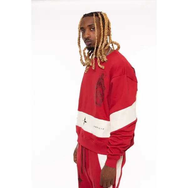 Vie Riche holy death crewneck/stacked pant sweat set - SWEATSHIRTS