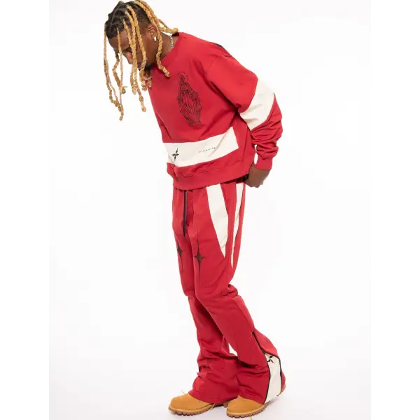 Vie Riche holy death crewneck/stacked pant sweat set - SWEATSHIRTS