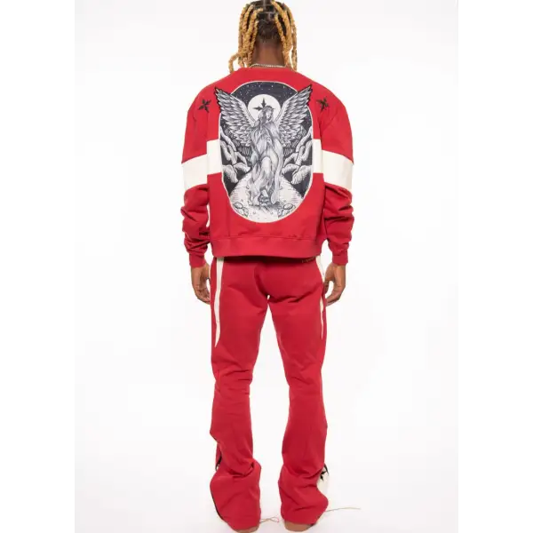 Vie Riche holy death crewneck/stacked pant sweat set - SWEATSHIRTS