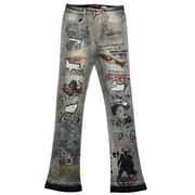 Waimea allover print studded denim - DENIM