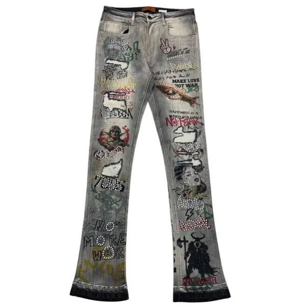 Waimea allover print studded denim - DENIM