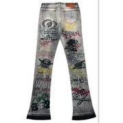 Waimea allover print studded denim - DENIM