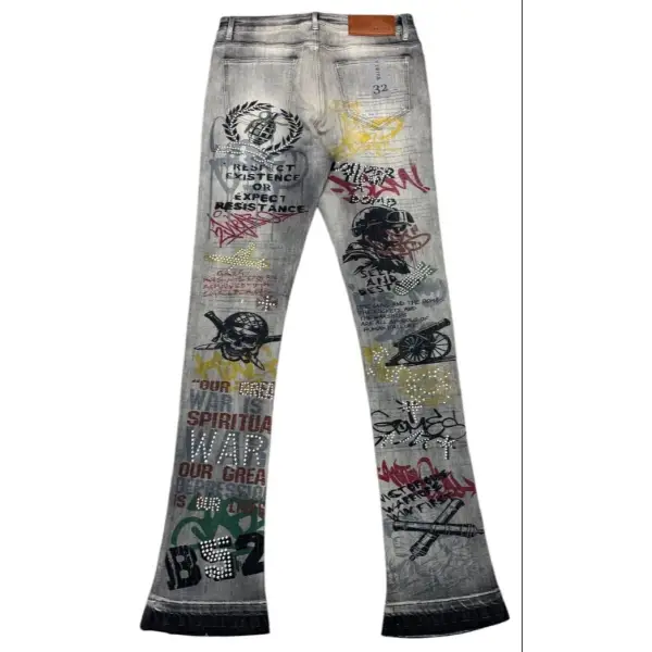 Waimea allover print studded denim - DENIM