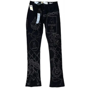 Waimea beware print rhinestone denim - 30W/34L / BLACK - DENIM