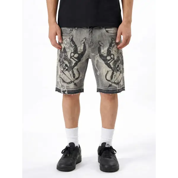 Waimea cherubs rhinestone denim shorts - 30W / GREY - SHORTS