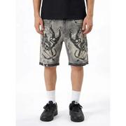 Waimea cherubs rhinestone denim shorts - 30W / GREY - SHORTS