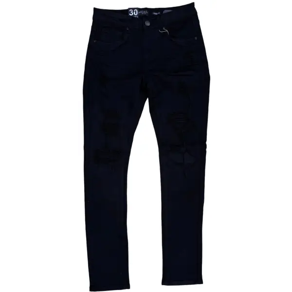 Waimea distress jet black denim - DENIM