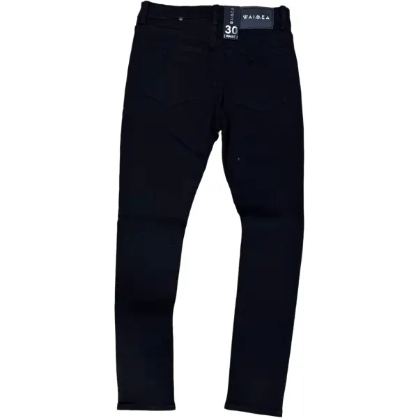 Waimea distress jet black denim - DENIM