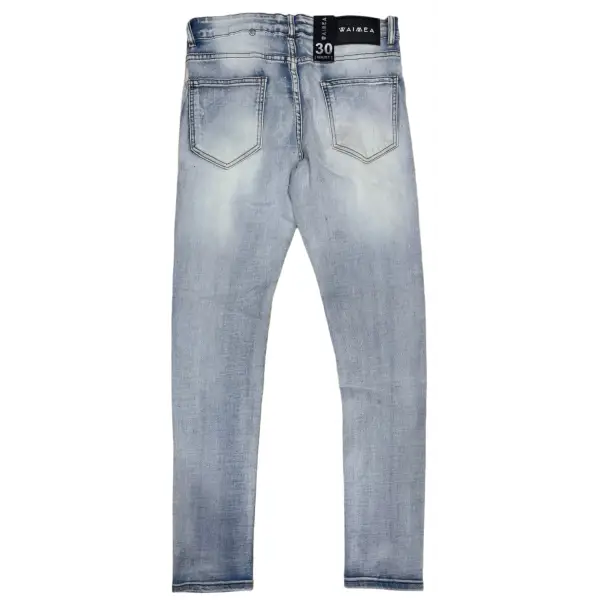 Waimea distress lt.blue wash denim - DENIM