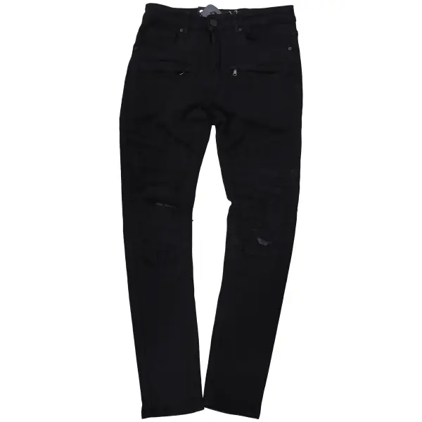 Waimea Distress Moto Denim - DENIM