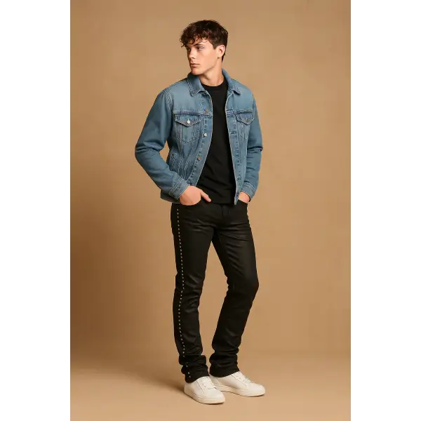 Waimea embedded clean stone flare denim - DENIM